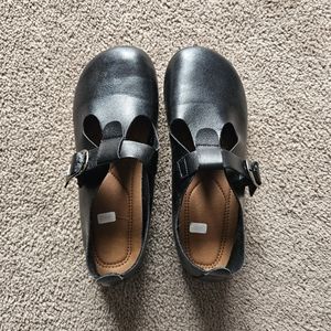 Vintage Leather Buckled Mary Jane Style Flats